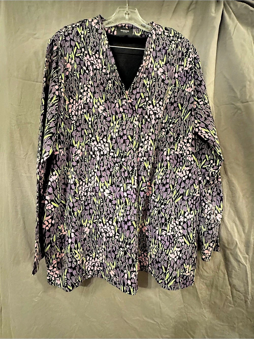 Finlayson Floral Blouse in Black & Pink Size XL Like New